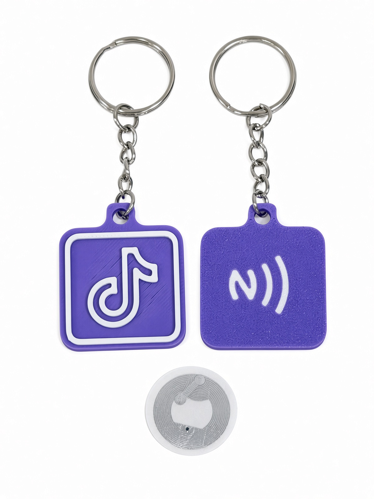 3D Printed TikTok NFC Smart Keychain – PLA Edition
