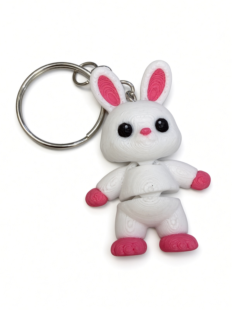 3D Printed Articulated Cute Bunny Keychain